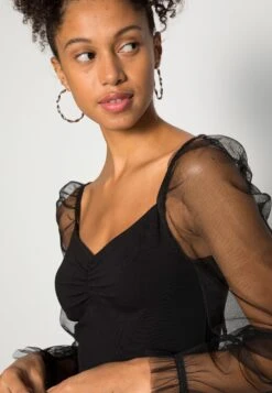 Even&Odd Long Puff Sleeves Rushing Bodycon DressVestito EleganteBlack Donna Vestiti EV421C16Y-Q11 -Even&Odd 2113c43a644a4d11a7f109a500a5177d