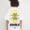 Even&Odd Cut SmileT-Shirt Con StampaWhite Donna T-shirt E Top EV421D257-A11