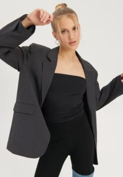 Even&Odd Oversize Kurzmantel - Giacca Leggera - Mottled Grey -Even&Odd 51ed5cc2e7fd4dfdabe0efb5b89d3d10