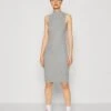 Even&Odd Perkin Neck Midi Bodycon DressVestito Di MaglinaMottled Grey Donna Vestiti EV421C1DK-C11
