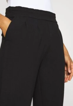 Even&Odd Paperbag Waist Tapered Trousers - Pantaloni - Black -Even&Odd 8083fa9f25294f75bc3794bae9c7cde9