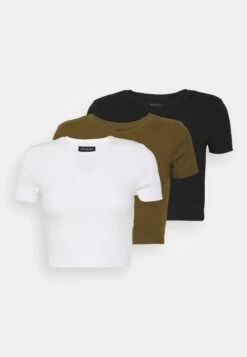 Even&Odd 3 PackT-Shirt BasicBlack/White/Khaki Donna T-shirt E Top EV421D1CU-Q11 -Even&Odd 9ba667b5111748ac9a8e13152e4f3b9a