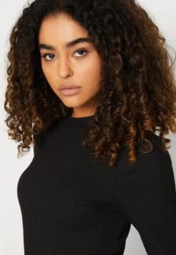 Even&Odd Circ Long Sleeves Midi High Slit Dress - Abito In Maglia - Black -Even&Odd 9f0ddfc6476745e2bd79dbb108f22a3d