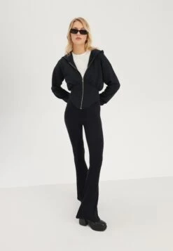 Even&Odd Felpa Con ZipBlack Donna Felpe EV421J0DG-Q11 -Even&Odd c53f06d54e0a44a8b002eadb284a39ea