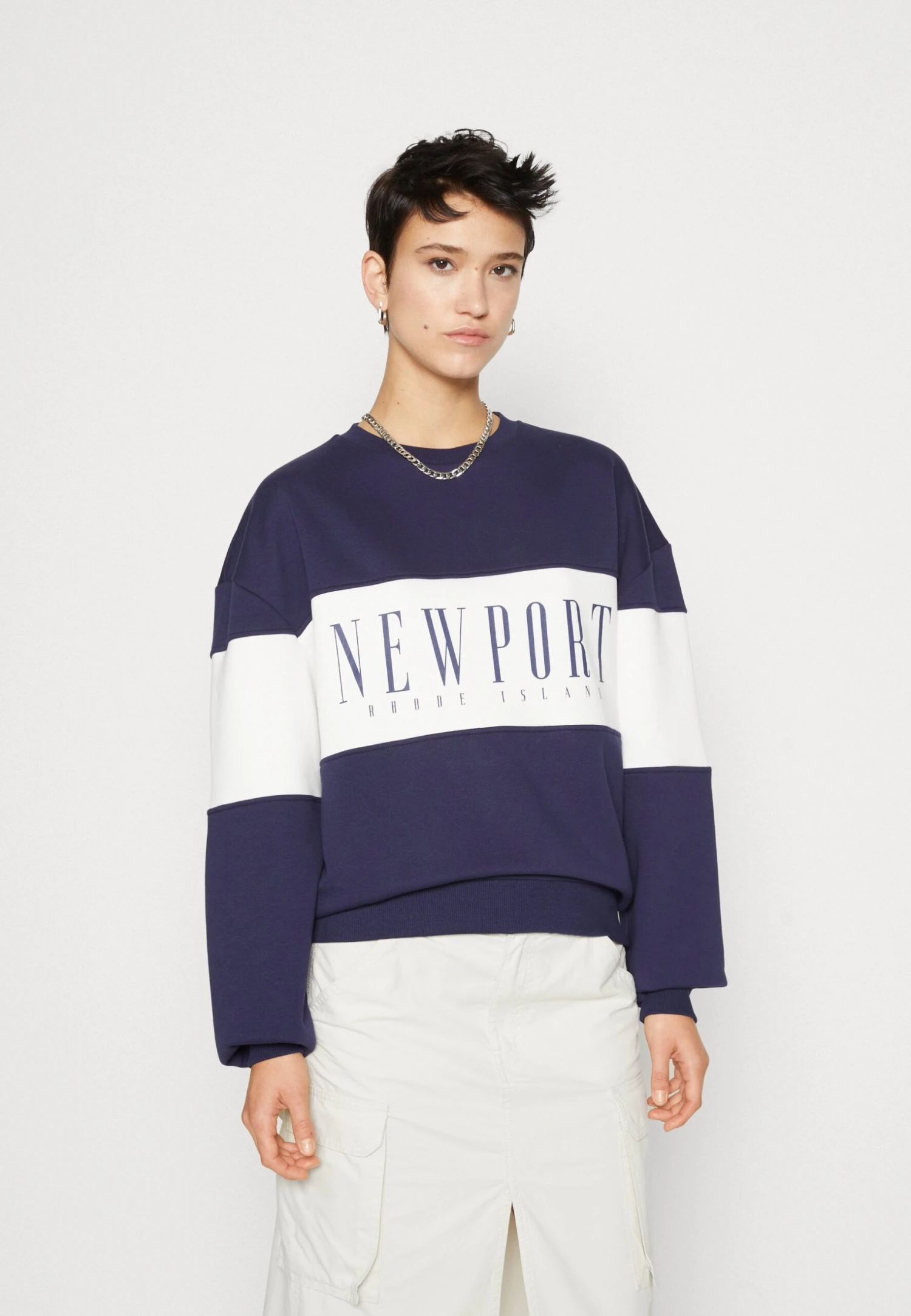 Even&Odd FelpaDark Blue/White Donna Felpe EV421J0DQ-K11 3 Even&Odd FelpaDark Blue/White Donna Felpe EV421J0DQ-K11