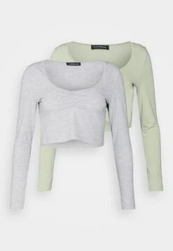 2 PackMaglietta A Manica LungaMottled Grey/Green Donna T-shirt E Top EVF21D027-C11 -Even&Odd e29aa0e6efdc4ebd9573498361ed9c4d